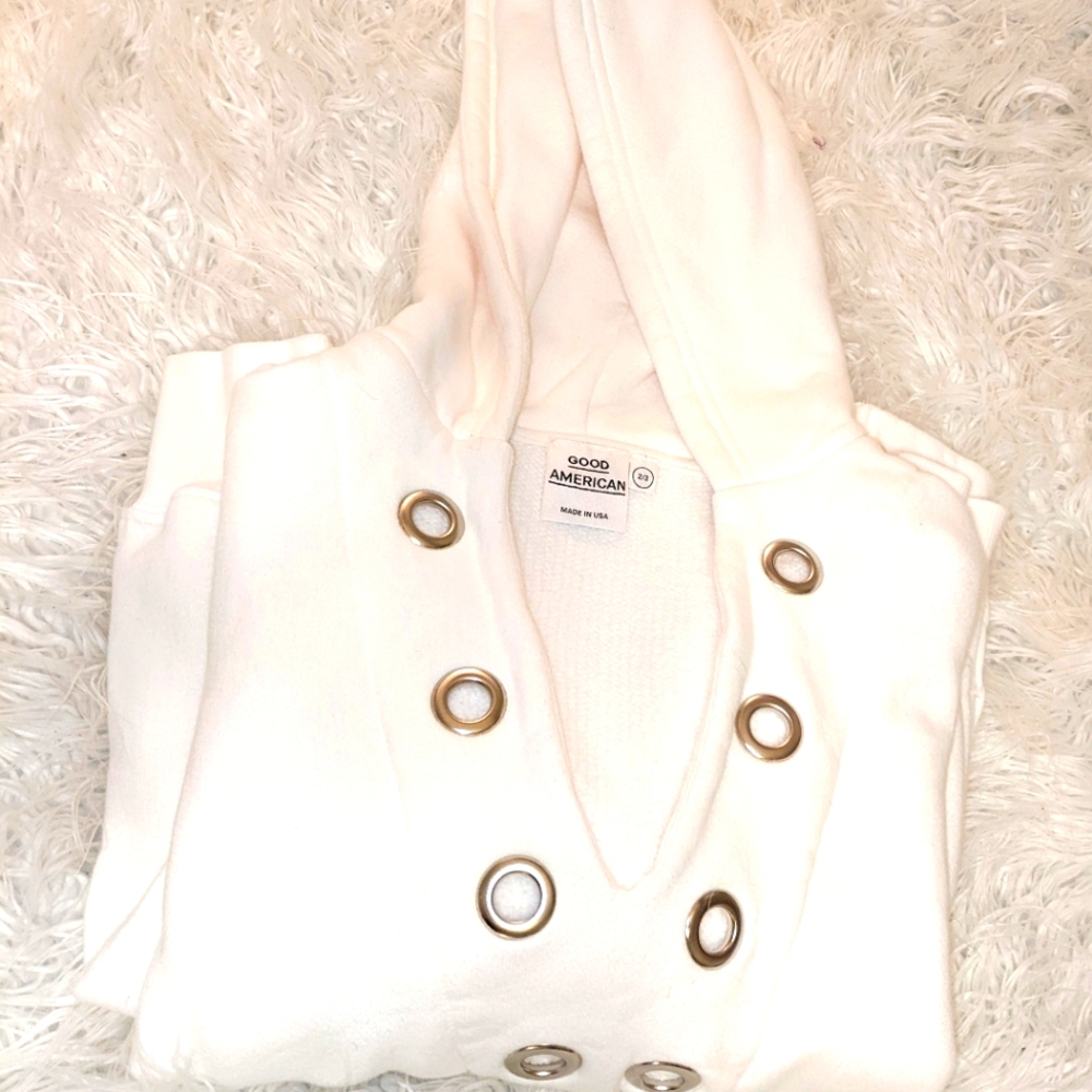 Good American white sweatshirt